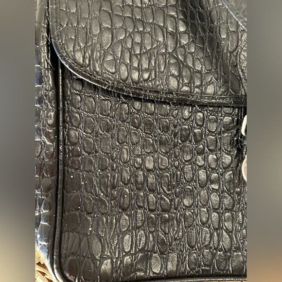 Leather Crocodile Work Briefcase Satchel Shoulder Bag Laptop Bag - Picture 5 of 8